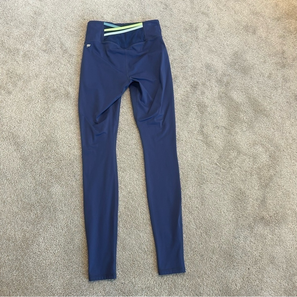 Fabletics Motion 365 purple crisscross back leggings